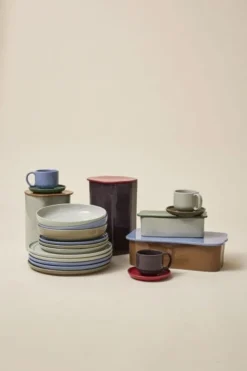 Amare dinerborden lichtblauw set van 6 stuks - 211714