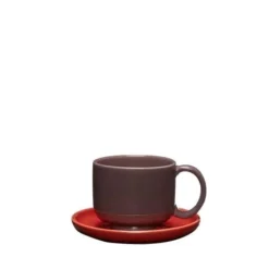 Amare kop en schotel burgundy/rood set van 4 stuks - 211707
