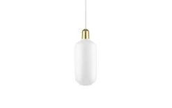 AMP Large hanglamp wit messing - 502167