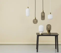 AMP Small hanglamp wit messing - 502165