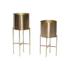 Bloempot set messing