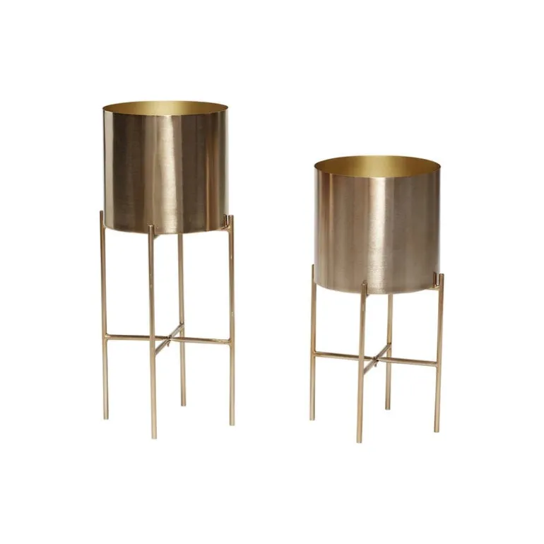 Bloempot set messing