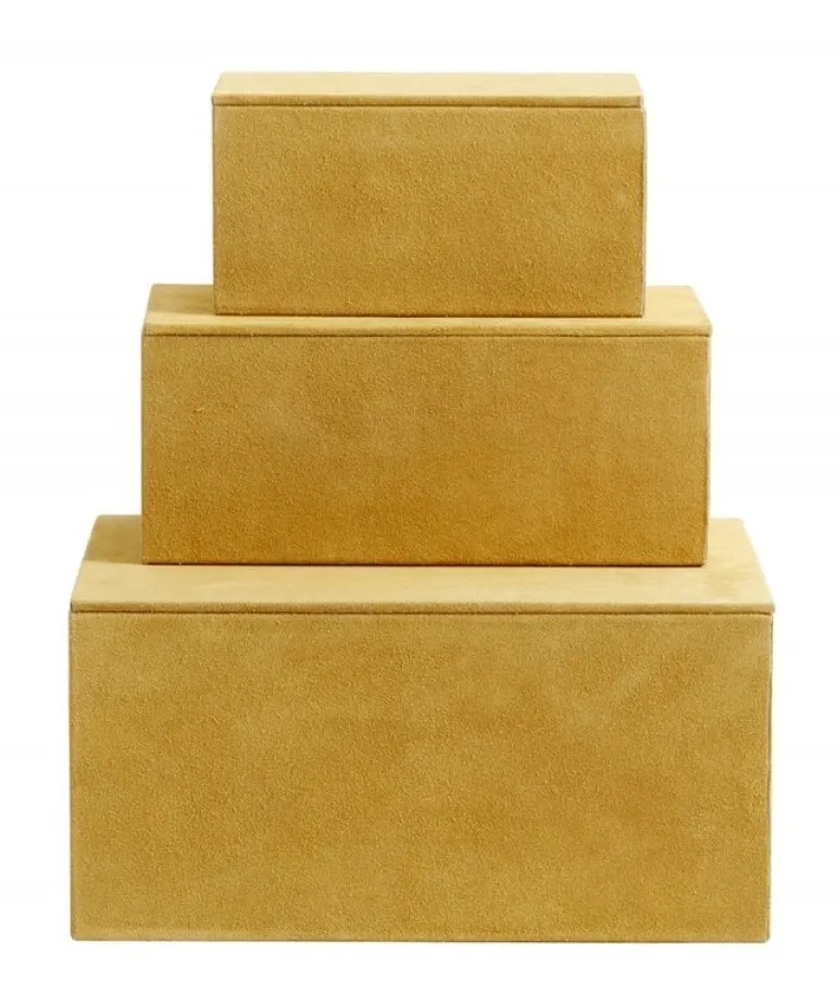 Box opbergdozen set van 3 stuks - geel