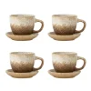 Brenta kop en schotel naturel set van 4 stuks - 82072416