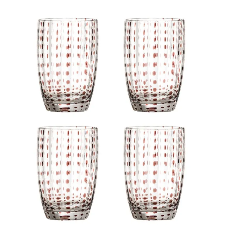 Brinley glazen bruin set van 4 stuks - 82072203