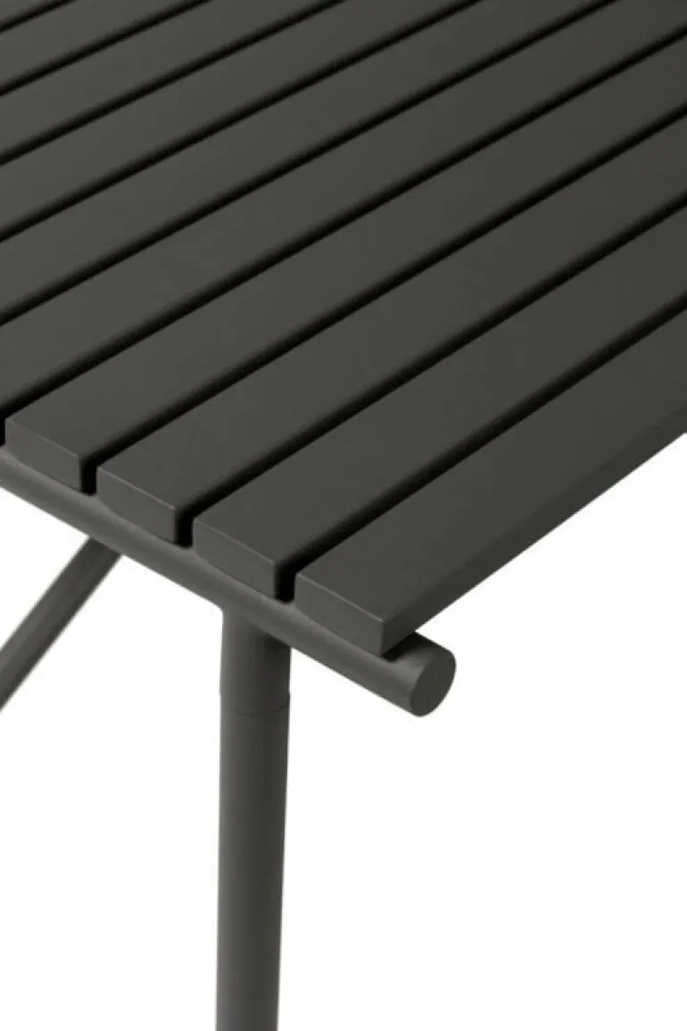 Buitentafel metaal - zwart 90x90xh76cm
