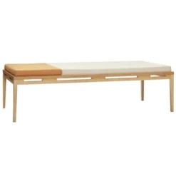 Dagbed inclusief kussens - beige/oranje