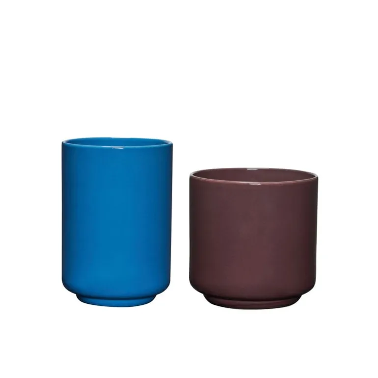 Deux Pots bloempotten/vazen paars/blauw - 211912