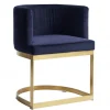 Eetkamerstoel blauw velvet