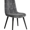 Eetkamerstoel grijs velvet