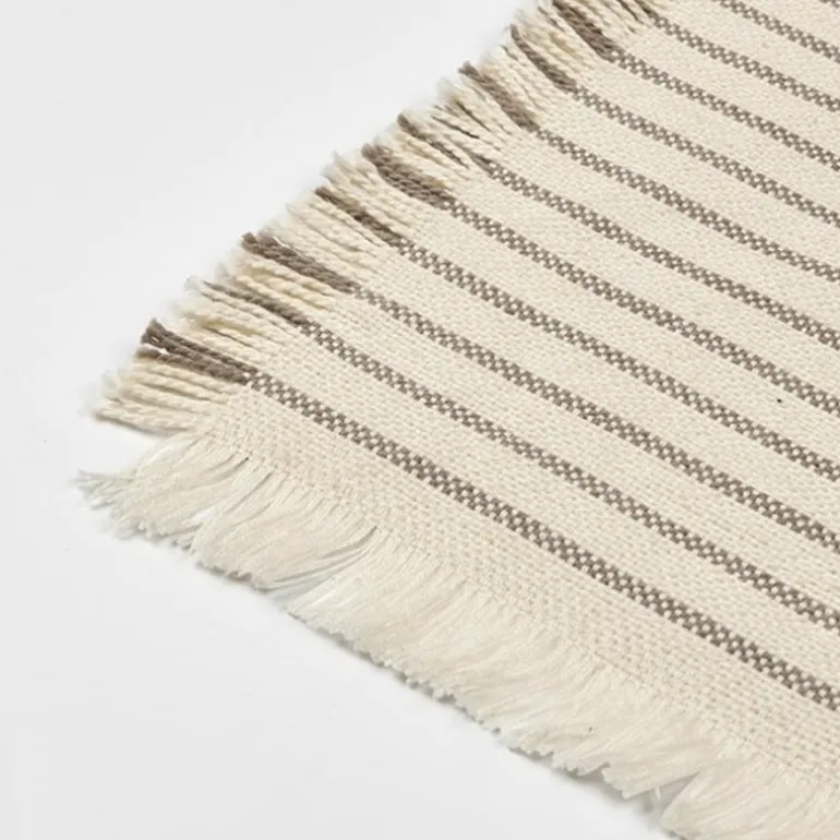 Elouise placemats off white/grijs set van 8 stuks - 71210323
