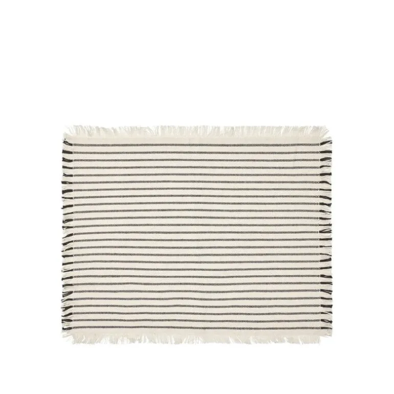 Elouise placemats off white/zwart set van 8 stuks - 71210322