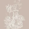 Engraved bloemen behang zand WP-745 200x280cm