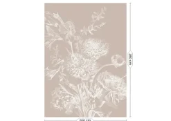 Engraved bloemen behang zand WP-754 200x280cm
