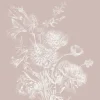 Engraved bloemen behang nude WP-759 400x280cm