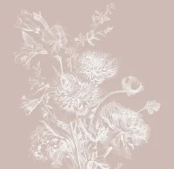Engraved bloemen behang nude WP-759 400x280cm