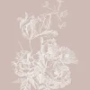 Engraved bloemen behang zand WP-748 300x280cm