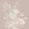 Engraved bloemen behang zand WP-757 300x280cm