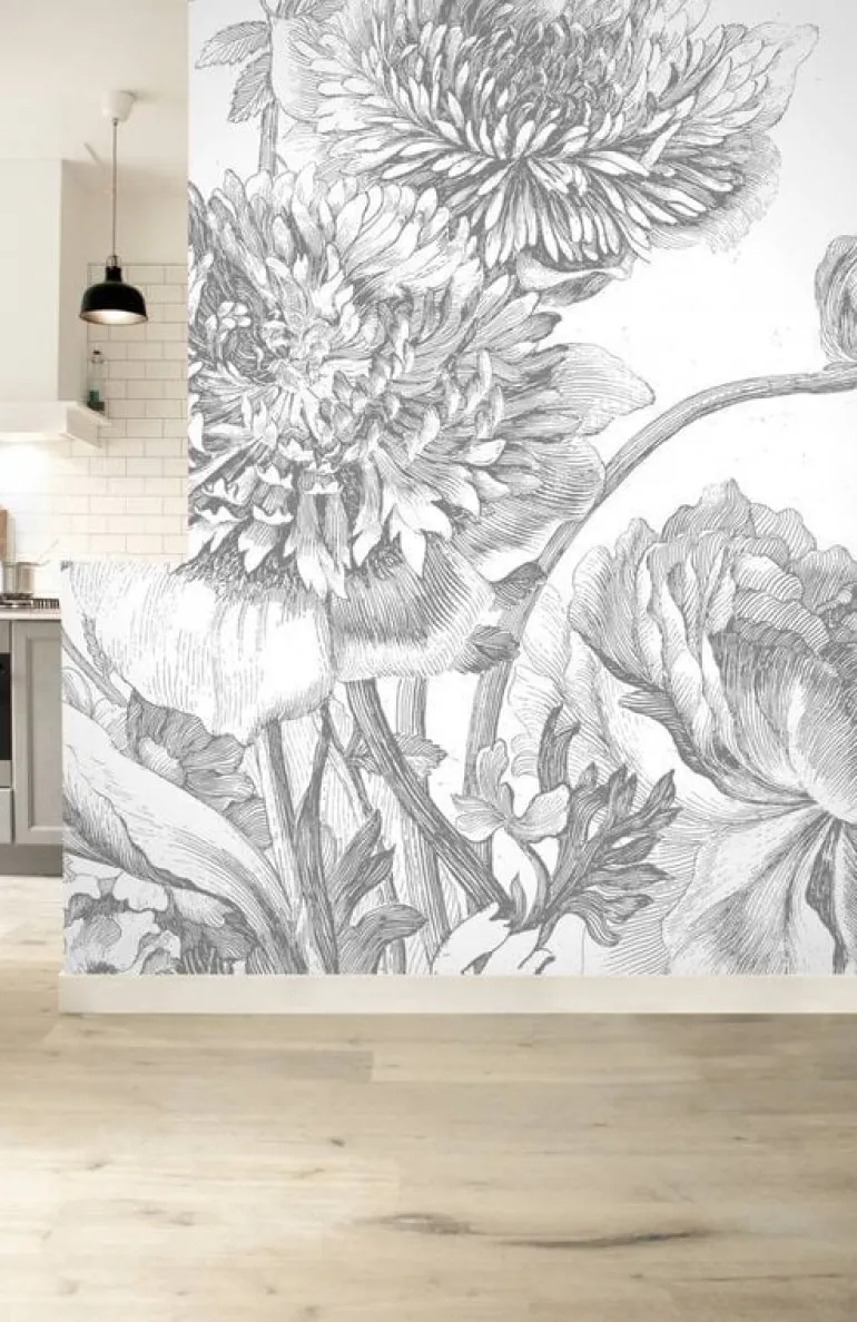 Engraved Flowers behang