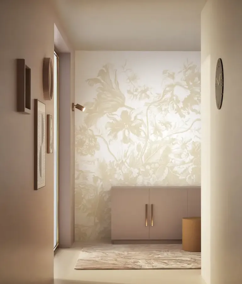Engraved Flowers behang FU-039 - 194,8x280cm beige