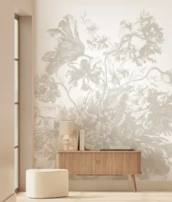 Engraved Flowers behang FU-049 - 292,2x280cm grijs