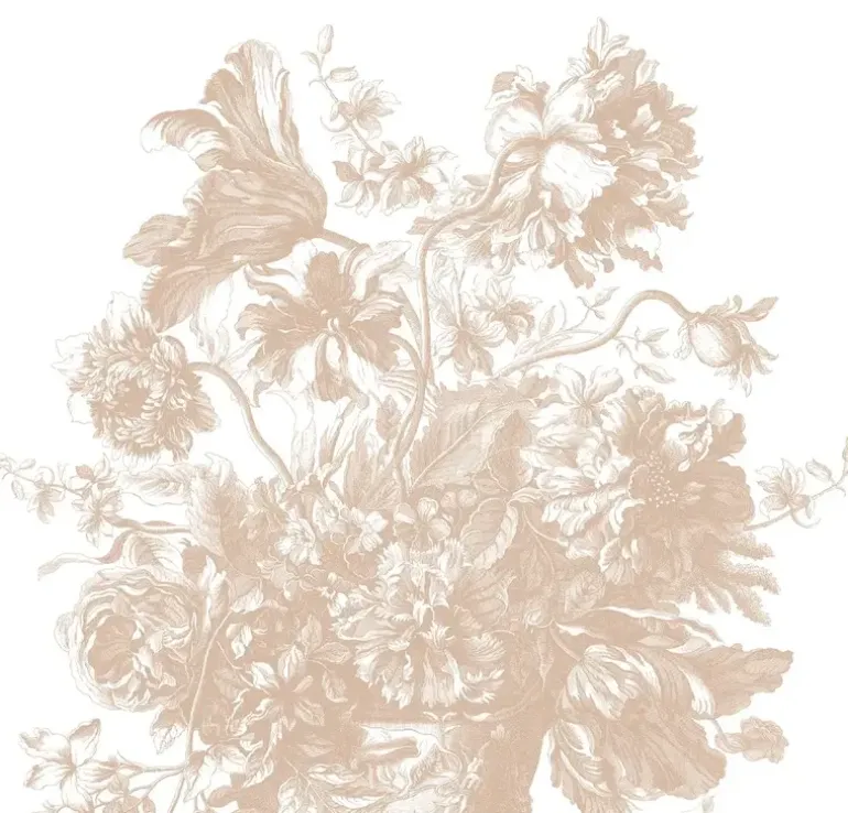 Engraved Flowers behang FU-044 - 389,6x280cm nude