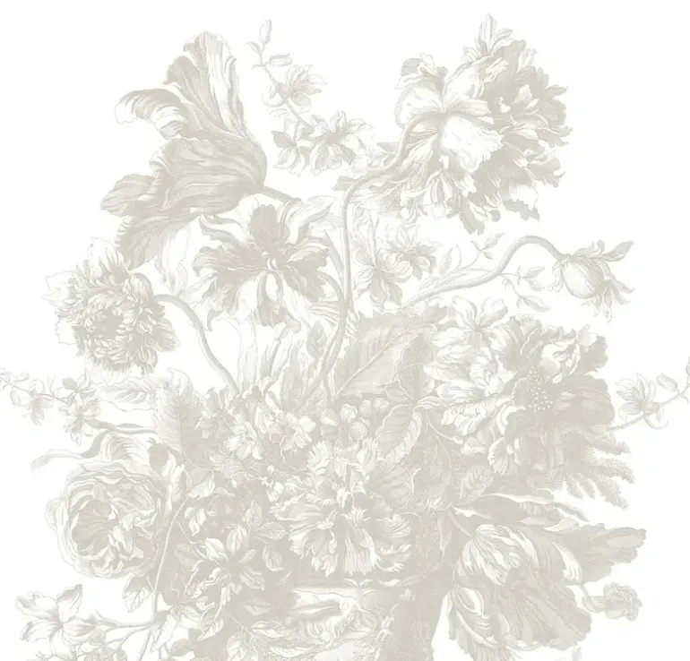 Engraved Flowers behang FU-048 - 194,8x280cm grijs