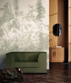 Engraved Flowers behang FU-047 - 389,6x280cm groen