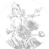 Engraved flowers behangcirkel SC-061 - ø142,5cm