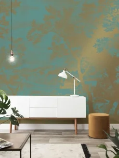 Engraved landscapes goud behang MW-035 - 300x280cm