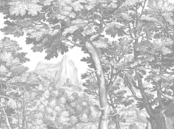 Engraved landschappen behang grijs WP-780 300x280cm