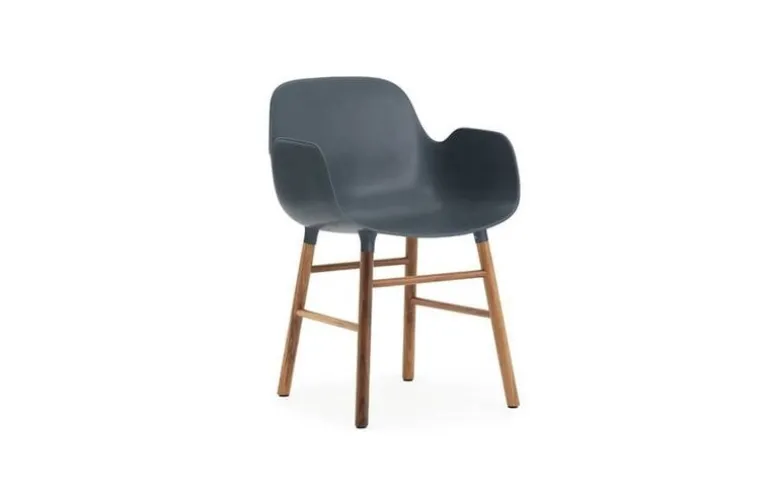 Form Armchair stoel walnoot blauw - 602771