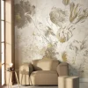 Fresco Flowers behang FU-061 - 292,2x280cm goud/wit