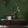 Fresco Flowers behang FU-058 - 292,2x280cm goud/groen