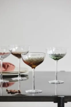 Garo cocktail glazen bruin - set van 8 stuks