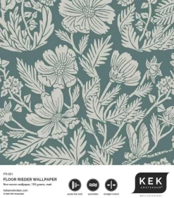 Getekende bloemen behang 100x280cm - FR-001