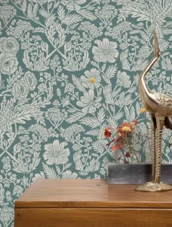 Getekende bloemen behang 100x280cm - FR-001