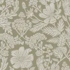 Getekende bloemen behang 100x280cm zand - FR-003