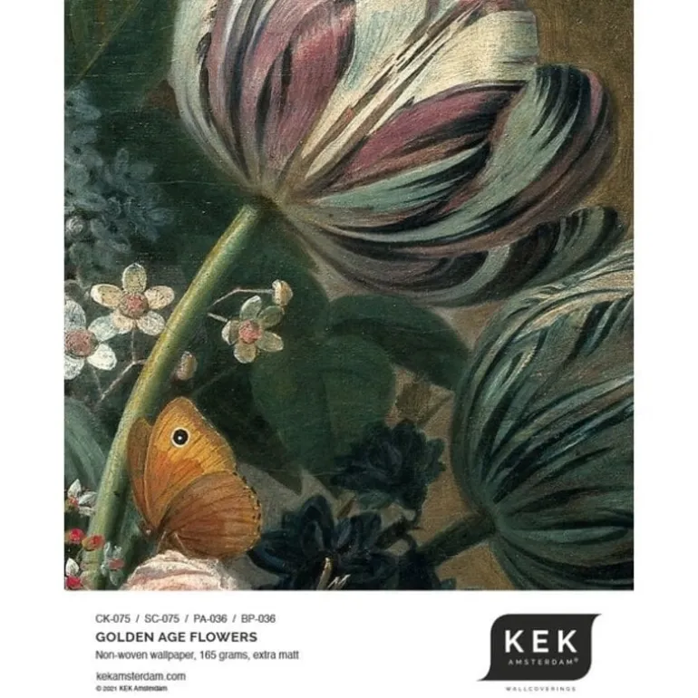 Golden age flowers behangcirkel SC-075 ø142,5cm