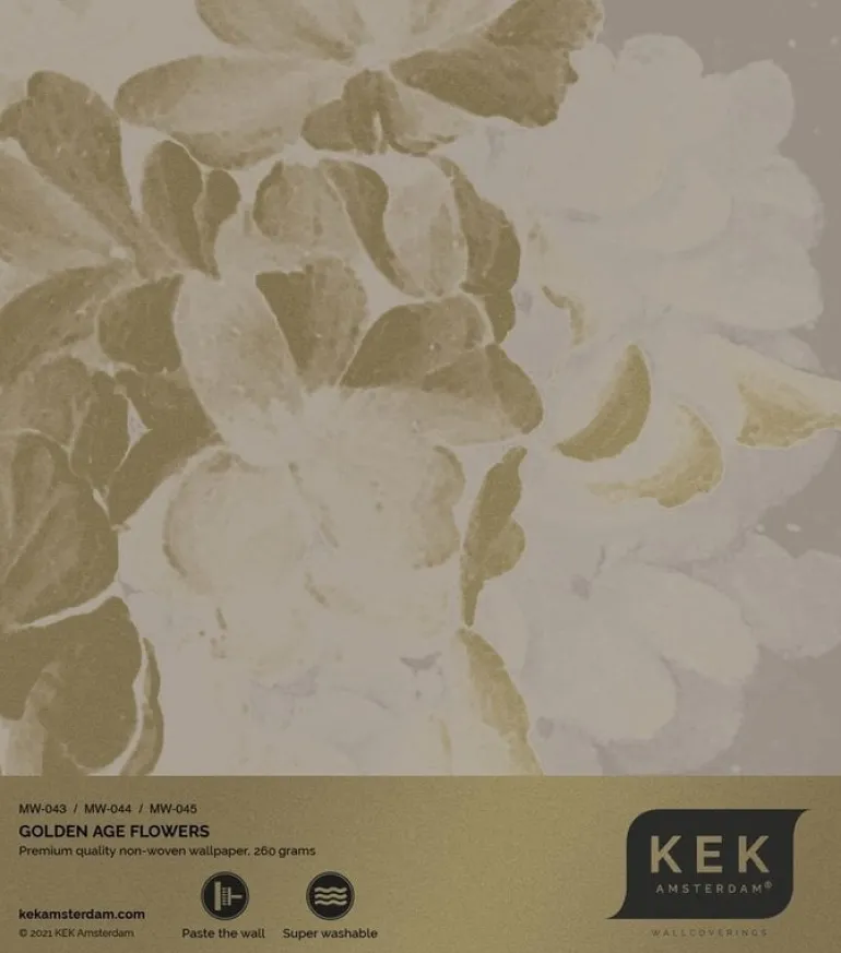 Golden age flowers goud behang MW-043 - 200x280cm