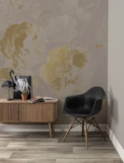 Golden age flowers goud behang MW-045 - 400x280cm
