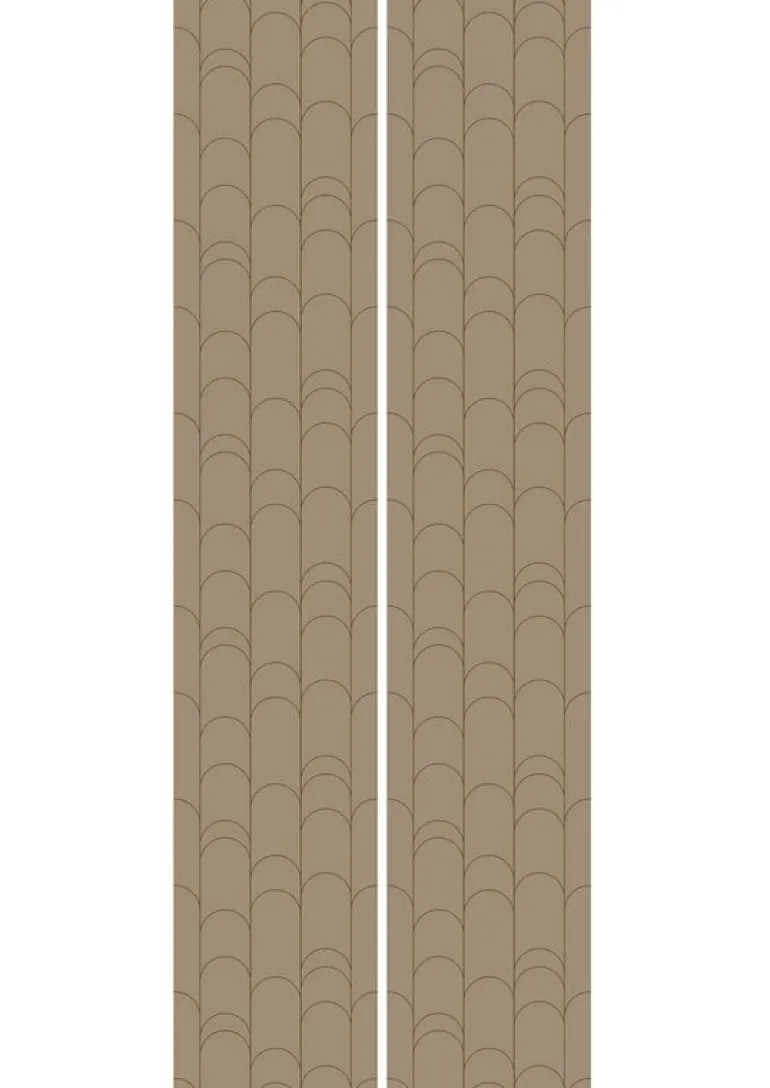 Golden lines behang 100x280cm nude/goud MW-069