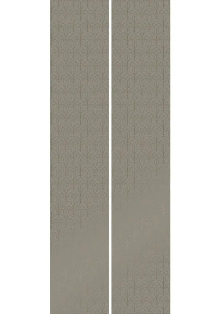 Golden lines behang 100x280cm taupe / goud MW-085