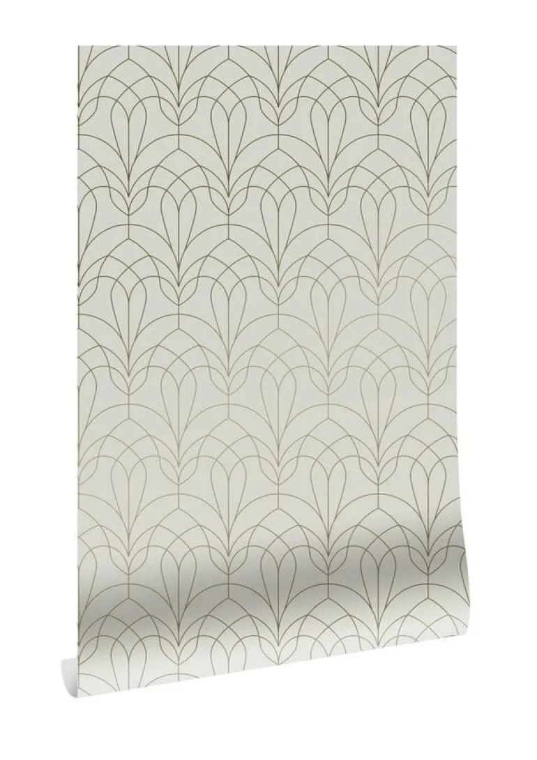 Golden lines behang 100x280cm zand / goud MW-083
