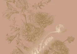 Goud Engraved bloemen behang nude MW-147 300x280cm