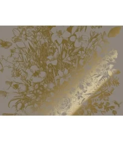 Goud Engraved bloemen behang grijs MW-142 400x280cm