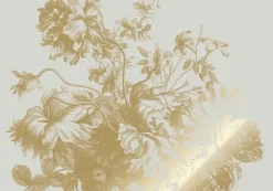 Goud Engraved bloemen behang zand MW-116 200x280cm
