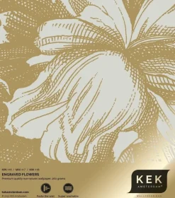 Goud Engraved bloemen behang zand MW-117 300x280cm