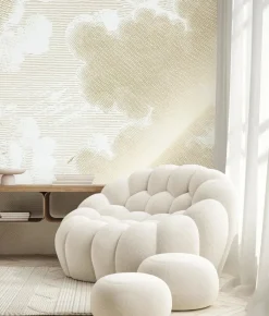 Goud Engraved clouds behang MW-177- 300x280cm