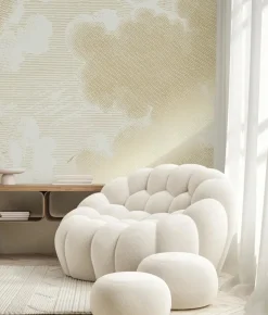 Goud Engraved clouds zand behang MW-181 - 400x280cm